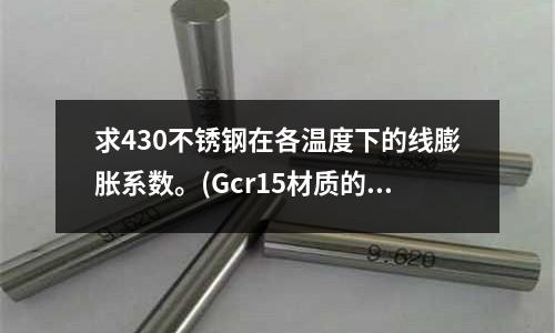 求430不銹鋼在各溫度下的線膨脹系數(shù)。(Gcr15材質(zhì)的硬度是多少／機(jī)械性能是多少)