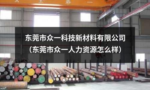 東莞市眾一科技新材料有限公司(東莞市眾一人力資源怎么樣)