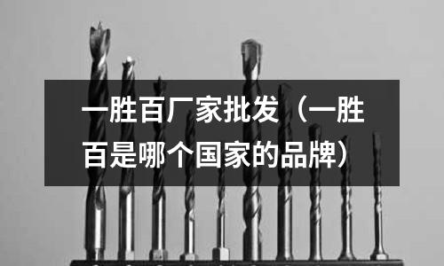一勝百廠家批發（一勝百是哪個國家的品牌）