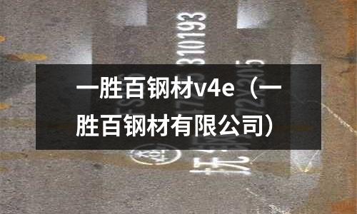 一勝百鋼材v4e（一勝百鋼材有限公司）