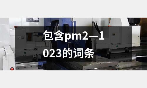 包含pm2—1023的詞條