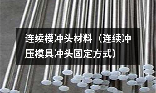 連續模沖頭材料(連續沖壓模具沖頭固定方式)