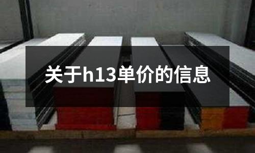 關(guān)于h13單價(jià)的信息