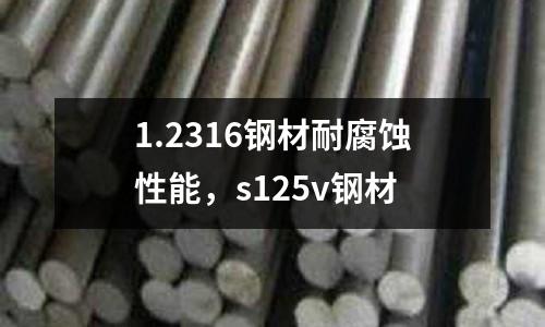 1.2316鋼材耐腐蝕性能，s125v鋼材