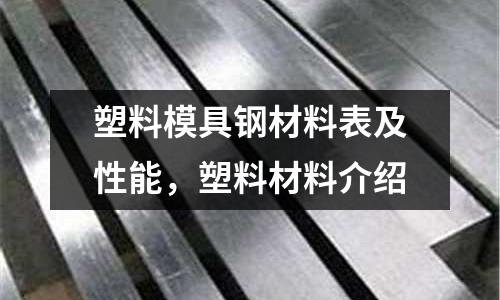 塑料模具鋼材料表及性能,塑料材料介紹