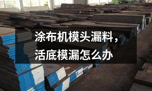 涂布機模頭漏料,活底模漏怎么辦