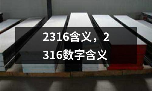 2316含義,2316數字含義