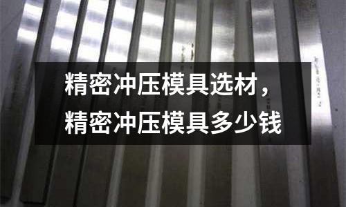 精密沖壓模具選材，精密沖壓模具多少錢