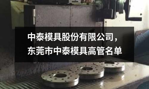 中泰模具股份有限公司,東莞市中泰模具高管名單