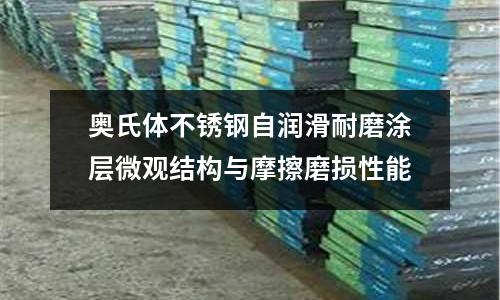 奧氏體不銹鋼自潤滑耐磨涂層微觀結構與摩擦磨損性能