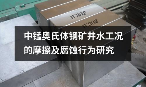 中錳奧氏體鋼礦井水工況的摩擦及腐蝕行為研究