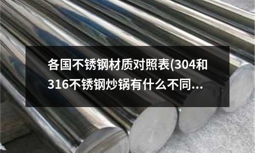 各國不銹鋼材質(zhì)對照表(304和316不銹鋼炒鍋有什么不同？)