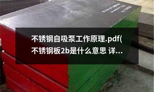 不銹鋼自吸泵工作原理.pdf(不銹鋼板2b是什么意思 詳細(xì)說(shuō)明)