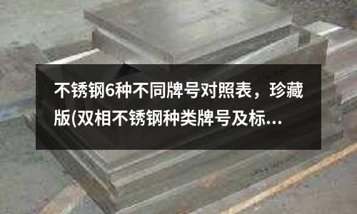 不銹鋼6種不同牌號(hào)對(duì)照表,珍藏版(雙相不銹鋼種類牌號(hào)及標(biāo)準(zhǔn).doc)