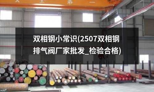 雙相鋼小常識(2507雙相鋼排氣閥廠家批發_檢驗合格)