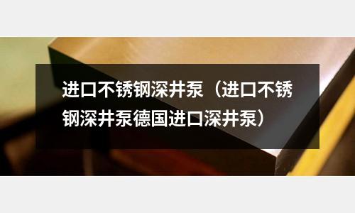 進口不銹鋼深井泵(進口不銹鋼深井泵德國進口深井泵)