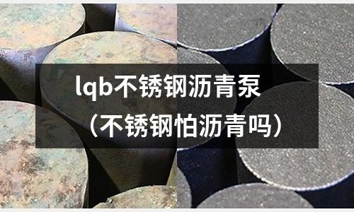 lqb不銹鋼瀝青泵(不銹鋼怕瀝青嗎)