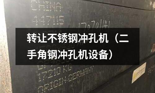 轉(zhuǎn)讓不銹鋼沖孔機(jī)(二手角鋼沖孔機(jī)設(shè)備)
