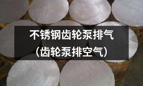 不銹鋼齒輪泵排氣(齒輪泵排空氣)