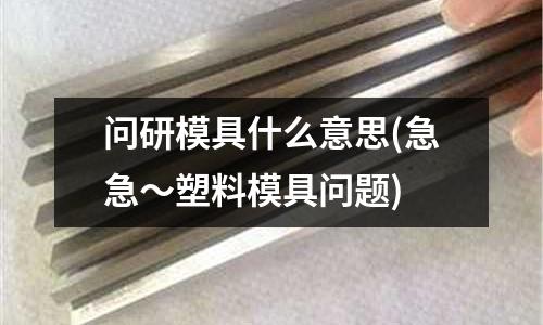 問研模具什么意思(急急～塑料模具問題)