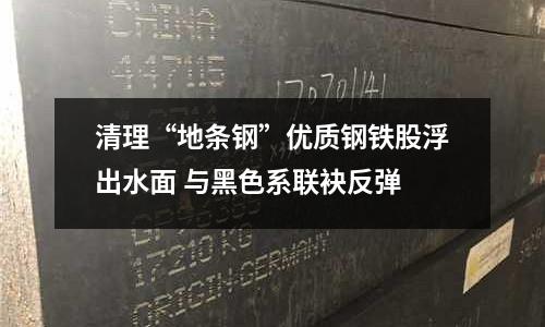 清理“地條鋼”優質鋼鐵股浮出水面 與黑色系聯袂反彈