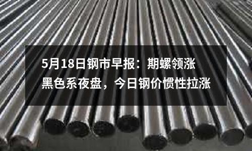 5月18日鋼市早報(bào)：期螺領(lǐng)漲黑色系夜盤，今日鋼價(jià)慣性拉漲