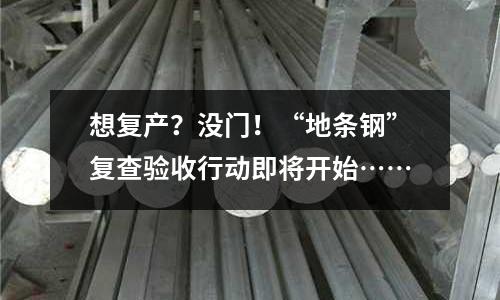 想復(fù)產(chǎn)？沒(méi)門！“地條鋼”復(fù)查驗(yàn)收行動(dòng)即將開(kāi)始……