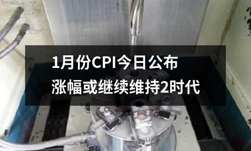 1月份CPI今日公布 漲幅或繼續(xù)維持2時代
