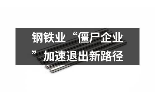 鋼鐵業(yè)“僵尸企業(yè)”加速退出新路徑