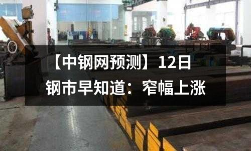 【中鋼網(wǎng)預(yù)測(cè)】12日鋼市早知道：窄幅上漲