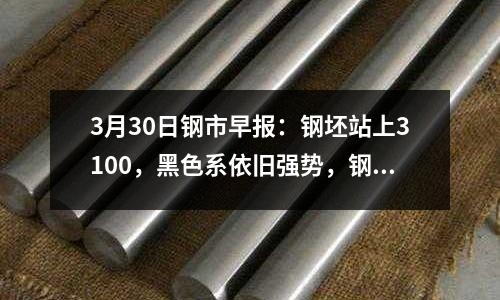 3月30日鋼市早報：鋼坯站上3100，黑色系依舊強勢，鋼市要復蘇