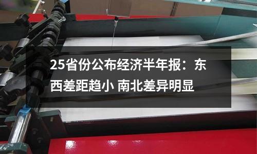 25省份公布經(jīng)濟(jì)半年報：東西差距趨小 南北差異明顯