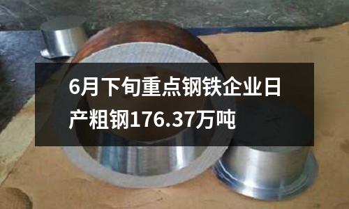 6月下旬重點(diǎn)鋼鐵企業(yè)日產(chǎn)粗鋼176.37萬(wàn)噸