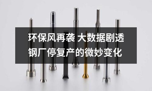 環(huán)保風再襲 大數(shù)據(jù)劇透鋼廠停復產的微妙變化