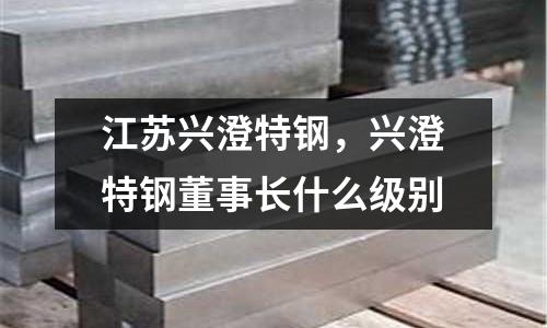 江蘇興澄特鋼，興澄特鋼董事長什么級別