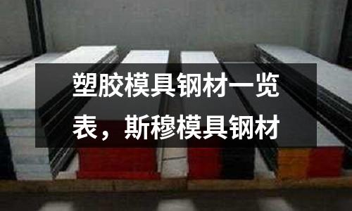 塑膠模具鋼材一覽表，斯穆模具鋼材