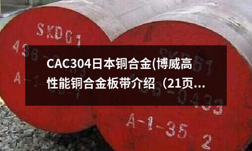 CAC304日本銅合金(博威高性能銅合金板帶介紹(21頁))