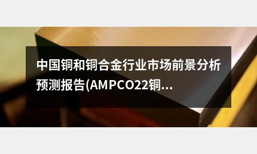中國銅和銅合金行業市場前景分析預測報告(AMPCO22銅合金)