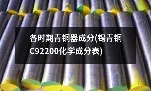 各時期青銅器成分(錫青銅C92200化學成分表)