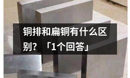 銅排和扁銅有什么區(qū)別？「1個(gè)回答」