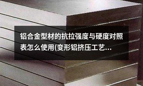 鋁合金型材的抗拉強度與硬度對照表怎么使用(變形鋁擠壓工藝大全書籍)