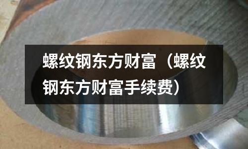 螺紋鋼東方財富（螺紋鋼東方財富手續費）