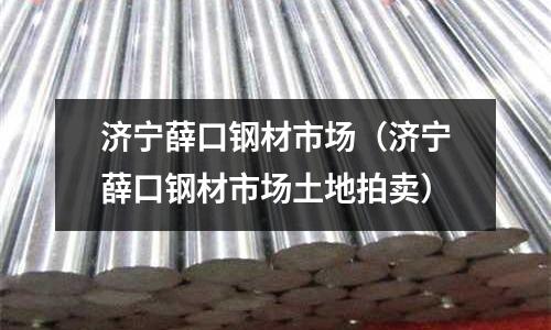 濟寧薛口鋼材市場(濟寧薛口鋼材市場土地拍賣)