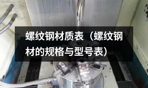 螺紋鋼材質表(螺紋鋼材的規格與型號表)