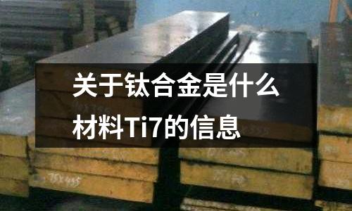 關于鈦合金是什么材料Ti7的信息
