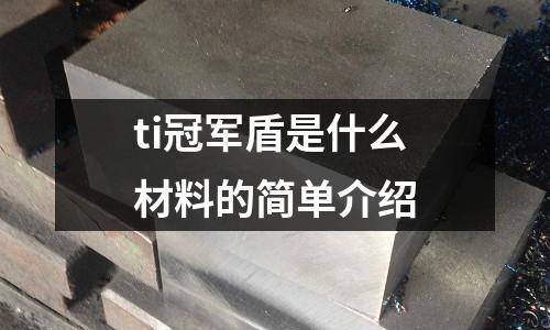 ti冠軍盾是什么材料的簡單介紹