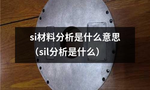 si材料分析是什么意思(sil分析是什么)