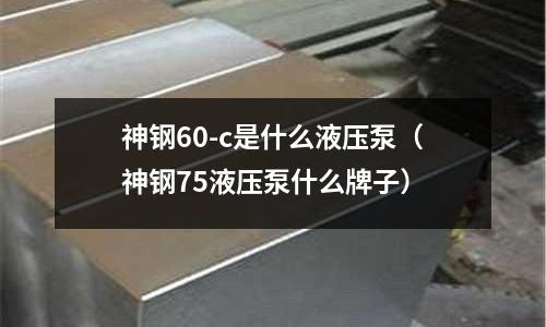 神鋼60-c是什么液壓泵(神鋼75液壓泵什么牌子)