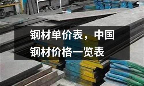 鋼材單價表,中國鋼材價格一覽表
