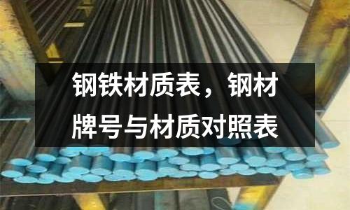 鋼鐵材質表,鋼材牌號與材質對照表